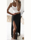 Open Side Split High Waist Long Maxi Skirt