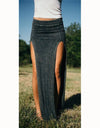 Open Side Split High Waist Long Maxi Skirt