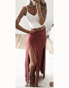 Open Side Split High Waist Long Maxi Skirt