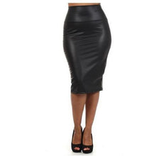 Load image into Gallery viewer, High Waist Leather Skirt Solid Colors For Office and Daily - Fashion Damsel
