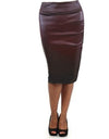 High Waist Leather Skirt Solid Colors For Office and Daily - Fashion Damsel