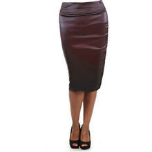 Load image into Gallery viewer, High Waist Leather Skirt Solid Colors For Office and Daily - Fashion Damsel
