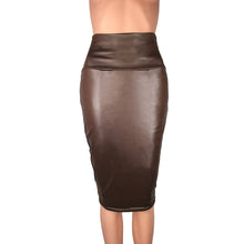 Load image into Gallery viewer, High Waist Leather Skirt Solid Colors For Office and Daily - Fashion Damsel
