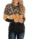 Small-3XL Leopard Splicing Tops For Women Oversized Long Sleeve Hooded Shirt - Fashion Damsel