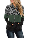 Small-3XL Leopard Splicing Tops For Women Oversized Long Sleeve Hooded Shirt - Fashion Damsel