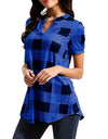 Plaid Blouse Cotton Tops - Fashion Damsel