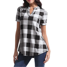 Load image into Gallery viewer, Plaid Blouse Cotton Tops - Fashion Damsel
