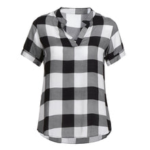 Load image into Gallery viewer, Plaid Blouse Cotton Tops - Fashion Damsel
