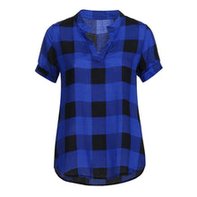 将图片加载到图库查看器，Plaid Blouse Cotton Tops - Fashion Damsel
