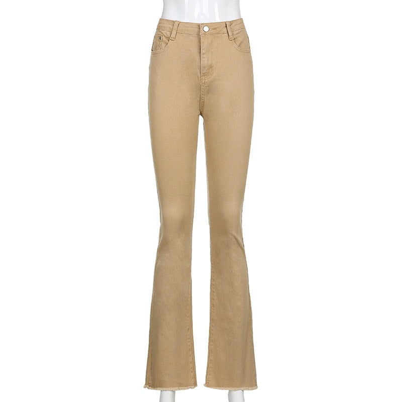 Long High Waist Streetwear Jeans - Fashion Damsel