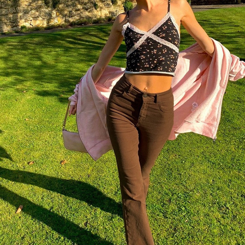 Long High Waist Streetwear Jeans - Fashion Damsel