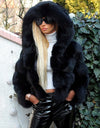 Luxury Faux Fur Winter Jacket with Fur Hood - Fashion Damsel