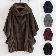 Load image into Gallery viewer, Thick Plush Batwing Turtleneck Coat - Fashion Damsel
