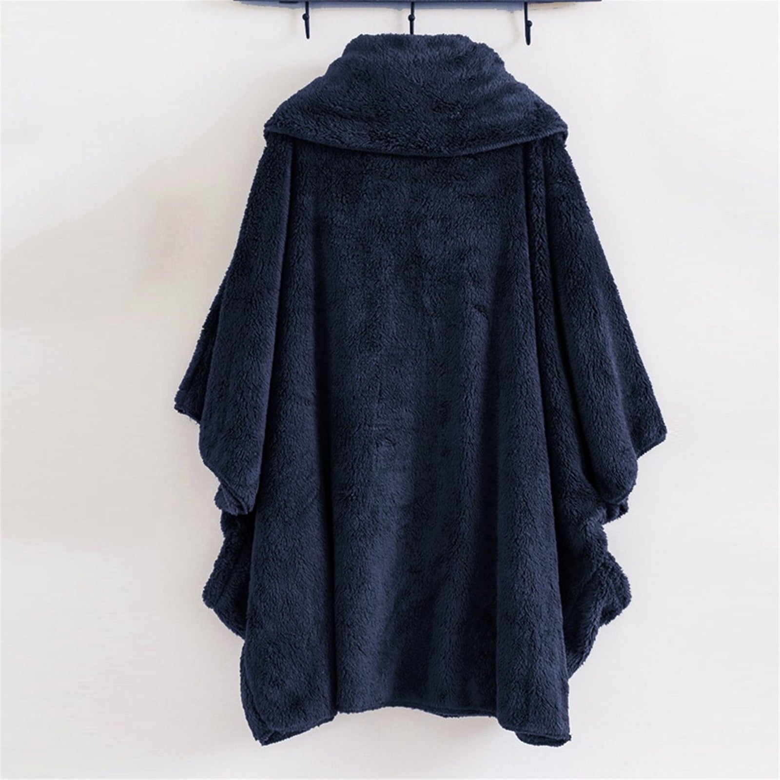 Thick Plush Batwing Turtleneck Coat - Fashion Damsel