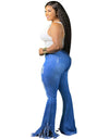 Bell Bottom Ripped Hole Classic High Waist Flare Denim