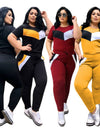 Two-Piece Set Tracksuit Patchwork Crop Top