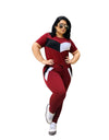 Two-Piece Set Tracksuit Patchwork Crop Top