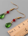 Elegant Crystal Earrings With Red Beads - Fashion Damsel