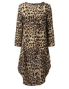 Plus Size High Low Leopard Blouse Loose Top Pullover - Fashion Damsel
