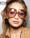 Retro Vintage Square Oversized Sunglasses - Fashion Damsel