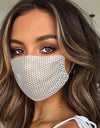 Reusable Washable Fashion Face Mask With Rhinestones - Fashion Damsel