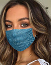 Reusable Washable Fashion Face Mask With Rhinestones - Fashion Damsel