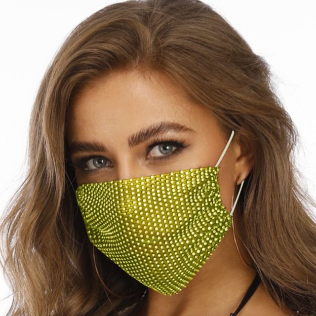 Reusable Washable Fashion Face Mask With Rhinestones - Fashion Damsel