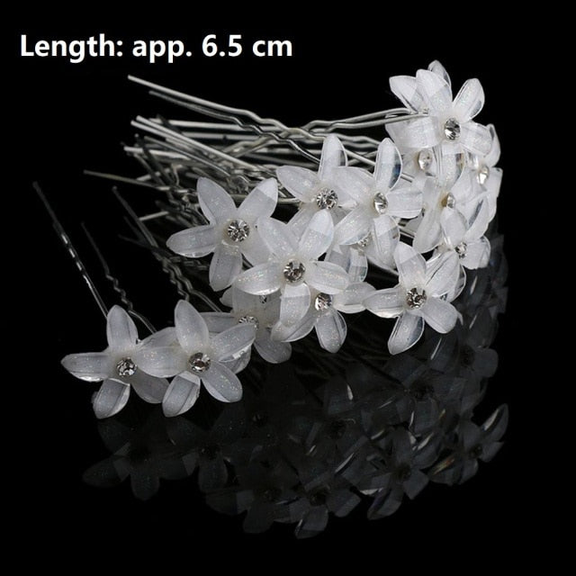 50/20 pcs/pack Women Flowers Hairpin Stick