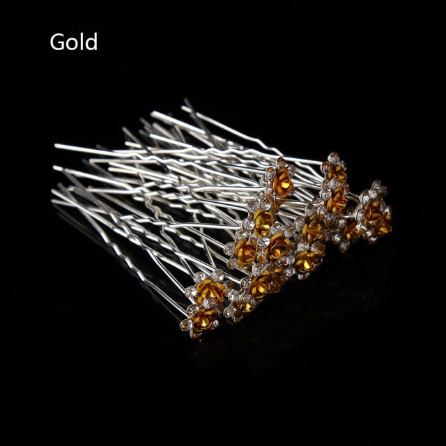 50/20 pcs/pack Women Flowers Hairpin Stick