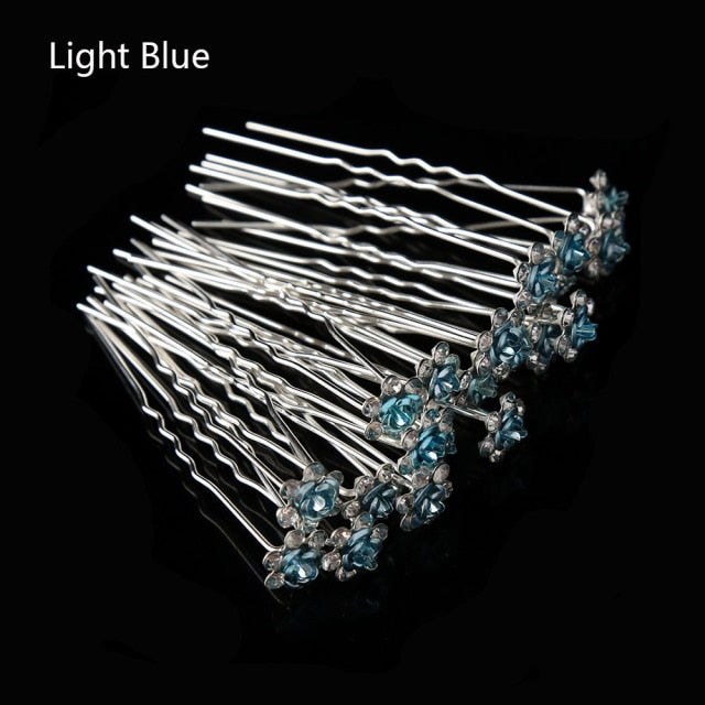50/20 pcs/pack Women Flowers Hairpin Stick