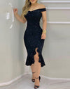 Sexy Off Shoulder Starry Sky Print Ruffle Dress - Fashion Damsel
