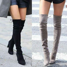 Charger l&#39;image dans la galerie, Elegant Over The Knee Suede Long Boots - Fashion Damsel
