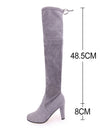 Elegant Over The Knee Suede Long Boots - Fashion Damsel