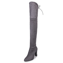 Charger l&#39;image dans la galerie, Elegant Over The Knee Suede Long Boots - Fashion Damsel
