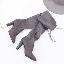 Charger l&#39;image dans la galerie, Elegant Over The Knee Suede Long Boots - Fashion Damsel
