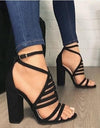 Cross Ankle Strap Bandage Heels - Fashion Damsel