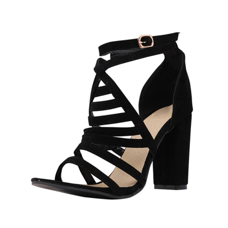 Cross Ankle Strap Bandage Heels - Fashion Damsel