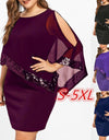 Plus Size Sexy Chiffon Sequins Dress - Fashion Damsel