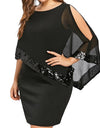 Plus Size Sexy Chiffon Sequins Dress - Fashion Damsel