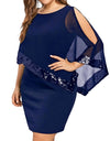 Plus Size Sexy Chiffon Sequins Dress - Fashion Damsel