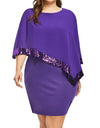 Plus Size Sexy Chiffon Sequins Dress - Fashion Damsel