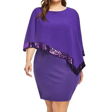 Load image into Gallery viewer, Plus Size Sexy Chiffon Sequins Dress - Fashion Damsel
