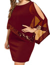Plus Size Sexy Chiffon Sequins Dress - Fashion Damsel
