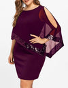 Plus Size Sexy Chiffon Sequins Dress - Fashion Damsel
