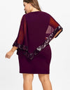 Plus Size Sexy Chiffon Sequins Dress - Fashion Damsel