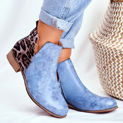 Zip-Up Leather Ankle Boots - Fashion Damsel