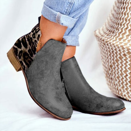 Zip-Up Leather Ankle Boots - Fashion Damsel