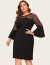 Dot Mesh Mini Evening Dress - Fashion Damsel