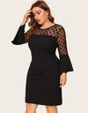 Dot Mesh Mini Evening Dress - Fashion Damsel