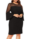 Dot Mesh Mini Evening Dress - Fashion Damsel